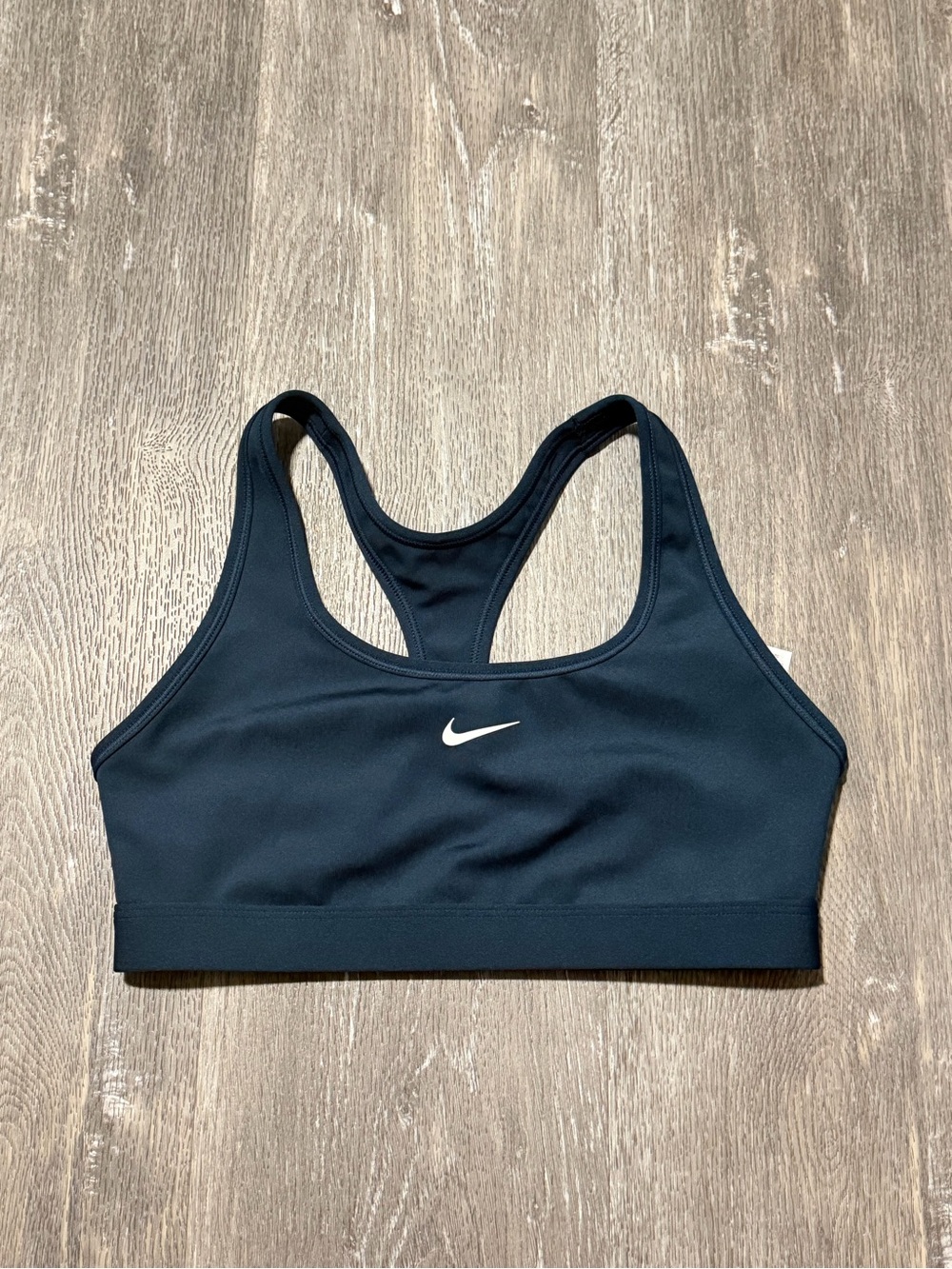 Nike Black Racerback Sports Bra with White Swoosh